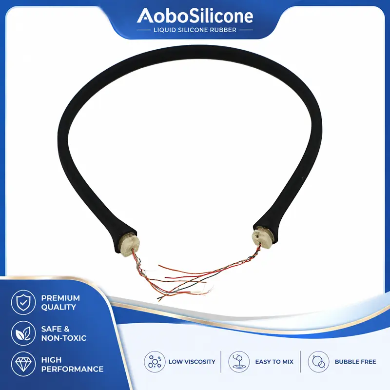 Cable sobremoldeado de silicona para colgar en el cuello